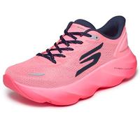 Skechers Aero Burst Performance - Tenis Deportivos de Correr para Mujer, con amortiguación máxima, Parte Superior Baja, de Malla, Tela Rosa con Ribete Azul Marino, 39.5 EU
