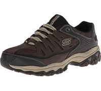 Skechers Afterburn M. Fit Fashion Sneakers - Leather Upper, Memory Foam Insole, Rubber Outsole, Zapatillas Hombre, Marrón Pardo, 48.5 EU