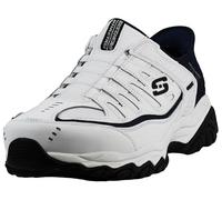 Skechers Afterburn M. Fit Grill Captain, Mocasín Hombre, Color Blanco y Azul Marino, 45.5 EU