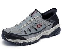Skechers Afterburn M. Fit Ridgeburn Hands Free Slip-in, Mocasín Hombre, Gris/Negro, 43 EU