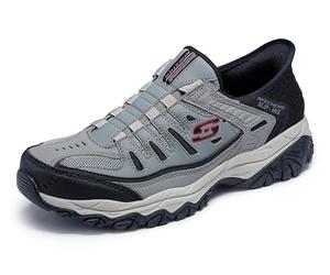 Skechers Afterburn M. Fit Ridgeburn Hands Free Slip-in, Mocasín Hombre, Gris/Negro, 45.5 EU