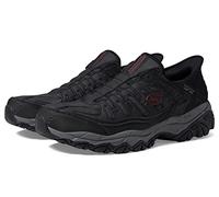 Skechers Afterburn M. Fit Ridgeburn Hands Free Slip-in, Mocasín Hombre, Negro y Gris Oscuro, 50.5 EU X-Ancho