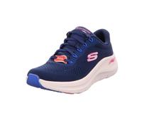 Skechers Arch Fit 2.0 Big League - Tenis para Mujer, Malla Azul Marino, Ribete Rosa Intenso y Azul, 36 EU
