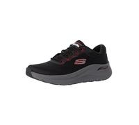 Skechers Arch Fit 2.0, Deportivo para Hombre, Black Mesh/Synthetic/Red Trim, 44 EU