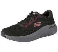 Skechers Arch Fit 2.0, Deportivo para Hombre, Black Mesh/Synthetic/Red Trim, 47.5 EU