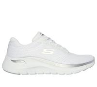 Skechers Arch Fit 2.0 - Glow The Distance en Blanco/Plata, talla 36.5, Vegan