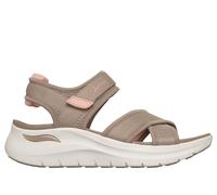 Skechers Arch Fit 2.0 Sandal - Feelin' Bright en Taupe/Coral, talla 35, Vegan