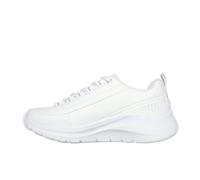 Skechers Arch Fit 2.0 Star Bound - Tenis para Mujer, Piel Blanca y Ribete Plateado, 39.5 EU