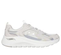 Skechers Tenis para mujer Arch Fit 2.0 Vintage Luxe, malla de cuero natural con ribete gris, 41 EU