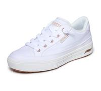 Skechers Arch Fit Arcade Meet Ya There, Zapatillas Mujer, White Canvas/Rose Gold Trim, 39 EU