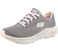 Skechers Arch Fit Big Appeal, Zapatillas Mujer, Gray Knit Mesh Pink Trim, 36 EU
