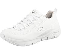 Skechers ARCH FIT CITI DRIVE, Zapatillas para Mujer, White Leather / Silver / White Trim, 36 EU