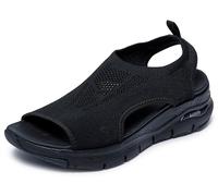 Skechers Arch Fit City Catch Sandalia para mujer, Negro/Negro, 35 EU