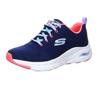 Skechers Arch Fit Comfy Wave, Zapatillas Mujer, Azul (Navy/Pink), 36 EU
