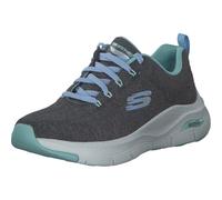 Skechers Arch Fit Comfy Wave, Zapatillas Mujer, Charcoal Knit/Blue Trim, 37 Eu