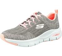 Skechers Arch Fit Comfy Wave, Zapatillas Mujer, Gris (Gray/Pink), 36 EU
