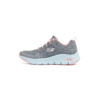 Skechers Arch Fit Comfy Wave, Zapatillas Mujer, Gris (Gray/Pink), 40 EU