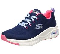 Skechers Arch Fit Comfy Wave, Zapatillas Mujer, Nvy Knit/Htpnk Trim, 37.5 Eu