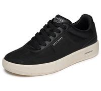 Skechers Arch FIT Court Break Comodo - Tenis cómodos para Hombre, Microfibra Negra/duraleather/Borde Azul, Talla 8.5 UK