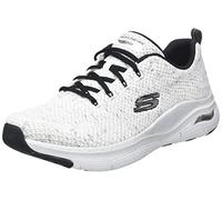Skechers Arch Fit Glee For All, Zapatillas Mujer, White/Black, 36.5 EU