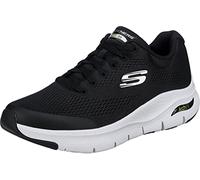 Skechers Arch Fit Hombre Scarpe da ginnastica, Black Textile Synthetic White Trim, 48.5 EU