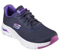 Skechers Arch Fit Infinity Cool, Zapatos Deportivos Mujer, Navy Mesh/Purple Trim, 37 EU