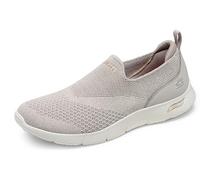 Skechers 104164 TPE, Zapatillas Mujer, Taupe Heathered Knit/Peach Trim, 37 EU