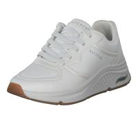 Skechers Arch Fit S-Miles, Tenis para Mujer, Blanco Duraleather Hot Melt Trim, 37 EU