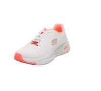 Skechers Arch Fit S-Miles, Tenis para Mujer, Malla Blanca y Ribete Rosa, 35 EU