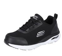 Skechers Arch Fit Sr Ringstap, Zapatos de trabajo Hombre, Black White Textile/Synthetic, 45 EU