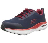 Skechers Arch Fit Sr Ringstap, Zapatos de trabajo Hombre, Navy Red Textile/Synthetic, 41 EU