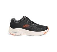 Skechers Arch Fit Takar, Zapatos Deportivos Hombre, Black Mesh/Orange Trim, 46 EU