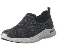 Skechers Arch Fit Vista - Tenis para niña, Punto Negro y Ribete Rosa, 37 EU