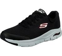 Skechers Arch FIT, Zapatillas Hombre, Black Textile Synthetic Red Trim, 43 EU