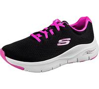 Skechers Arch FIT, Zapatillas Mujer, Black/Light Pink, 36 EU