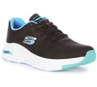 SKECHERS Arco Para Infinito Comodidad Malla Mujer Zapatillas Negras Azul Ru 3-8