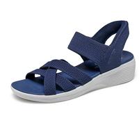 Skechers Arya-Cooling Off - Sandalias de cuña para mujer, marino, 38 EU