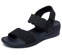 Skechers Arya-On The Rise, Sandalia Mujer, Negro, 41 EU