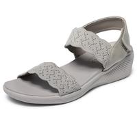 Skechers Arya - on the Rise - Sandalias para mujer, gris topo, 40 EU