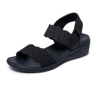 Skechers Arya - on the Rise - Sandalias para mujer, Negro/Negro, 35 EU