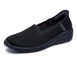 Skechers Arya-Sweet Voice - Mocasines Planos sin Cordones para Mujer, Negro -, 36.5 EU