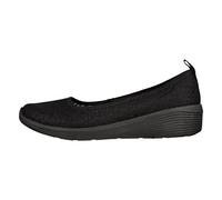 Skechers ARYA WILD INSIGHT, Zapatos planos Mary Jane para Mujer, Black Lace Mesh/Black Trim, 39 EU