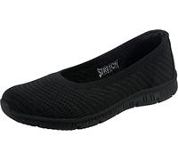 Skechers Be-Cool Wonderstruck, Zapatos Planos Mary Jane Mujer, Black Knit/Trim, 37 EU
