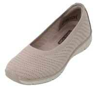 Skechers Be-Cool Wonderstruck, Zapatos Planos Mary Jane Mujer, Taupe Knit/Natural Trim, 38 EU