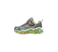 Skechers Bebé-Niños Play Scene Zapatillas, Charcoal & Gray Textile/Synthetic/Lime Trim, 24 EU