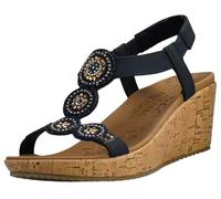 Skechers Beverlee-Date Glam Sandal, Sandalias con cuña Mujer, Marino, 38 EU