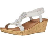 Skechers BEVERLEE DATE GLAM, Sandalias para Mujer, Off White Duraleather/ Clear Rhinestone, 41 EU