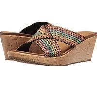 Skechers Cali Women's Beverlee Delighted Wedge Sandal,Multi,5 M US
