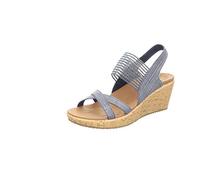 Skechers Beverlee-High Tea, Sandalias con cuña Mujer, Azul, 35 EU