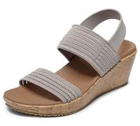 Skechers Beverlee-Sheer Luck, Sandalias con cuña Mujer, marrón, 40 EU